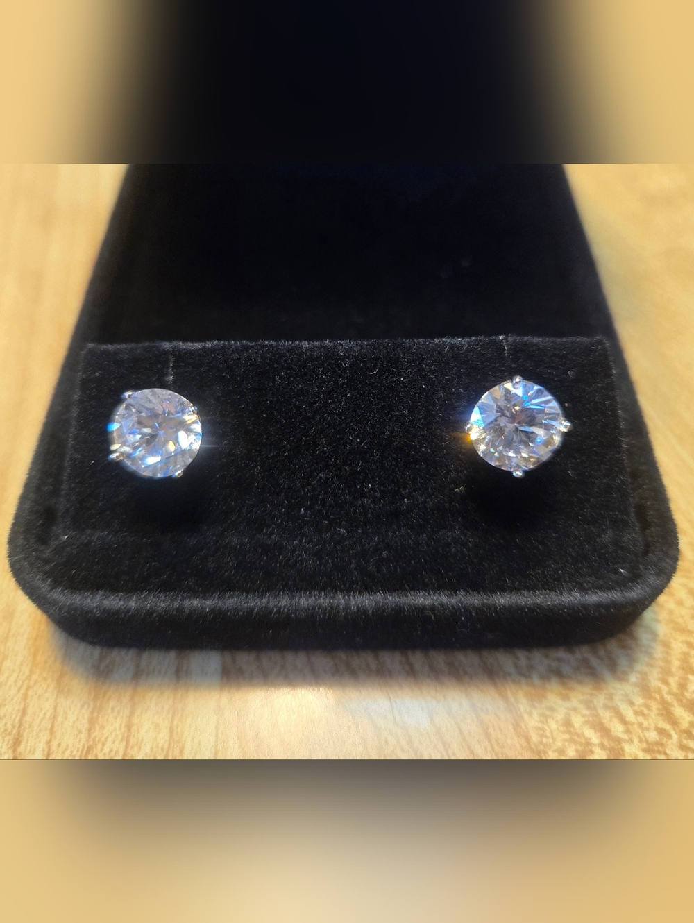 QVC Diamonique Solitarie Stud Earrings Sterling Silver